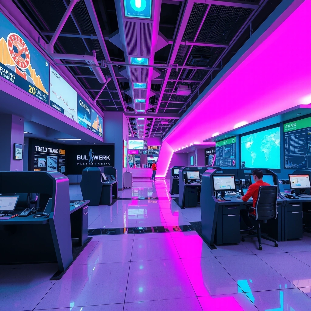 Cyberpunk trading scene